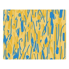 Yellow And Blue Pattern Double Sided Flano Blanket (large)  by Valentinaart