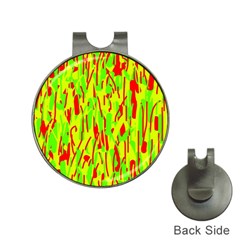 Green And Red Pattern Hat Clips With Golf Markers