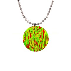 Green And Red Pattern Button Necklaces