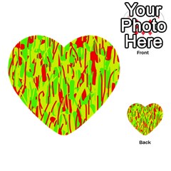Green And Red Pattern Multi-purpose Cards (heart)  by Valentinaart