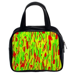 Green And Red Pattern Classic Handbags (2 Sides) by Valentinaart