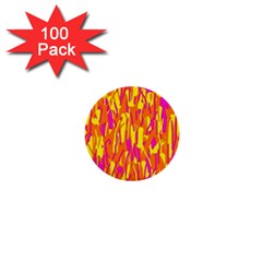 Pink And Yellow Pattern 1  Mini Buttons (100 Pack)  by Valentinaart