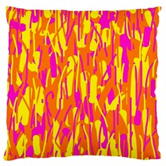 Pink And Yellow Pattern Large Cushion Case (one Side) by Valentinaart