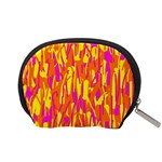 Pink and yellow pattern Accessory Pouches (Small)  Back