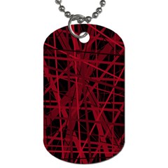 Black And Red Pattern Dog Tag (one Side) by Valentinaart