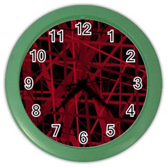 Black And Red Pattern Color Wall Clocks by Valentinaart