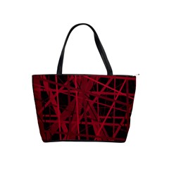 Black And Red Pattern Shoulder Handbags by Valentinaart