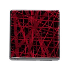 Black And Red Pattern Memory Card Reader (square) by Valentinaart