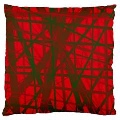 Red Pattern Large Cushion Case (one Side) by Valentinaart