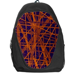 Blue And Orange Pattern Backpack Bag by Valentinaart