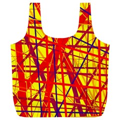 Yellow And Orange Pattern Full Print Recycle Bags (l)  by Valentinaart