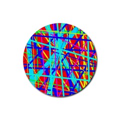 Colorful Pattern Rubber Round Coaster (4 Pack)  by Valentinaart