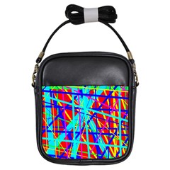 Colorful Pattern Girls Sling Bags by Valentinaart