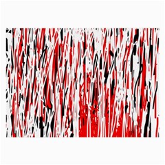 Red, Black And White Pattern Large Glasses Cloth by Valentinaart
