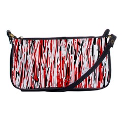 Red, Black And White Pattern Shoulder Clutch Bags by Valentinaart