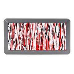 Red, Black And White Pattern Memory Card Reader (mini) by Valentinaart