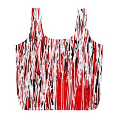 Red, Black And White Pattern Full Print Recycle Bags (l)  by Valentinaart