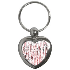 Red, Black And White Pattern Key Chains (heart) 