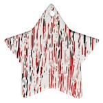 Red, black and white pattern Star Ornament (Two Sides)  Back