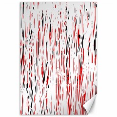 Red, Black And White Pattern Canvas 12  X 18   by Valentinaart