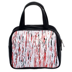 Red, Black And White Pattern Classic Handbags (2 Sides) by Valentinaart