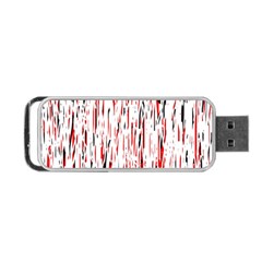 Red, Black And White Pattern Portable Usb Flash (one Side)