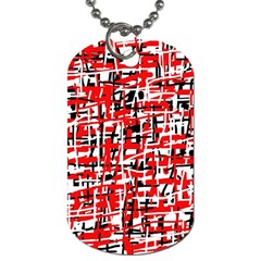 Red, White And Black Pattern Dog Tag (one Side) by Valentinaart