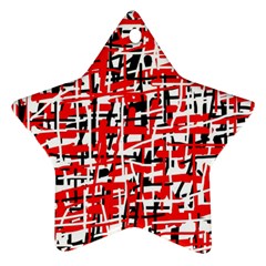 Red, White And Black Pattern Star Ornament (two Sides) 