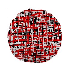 Red, White And Black Pattern Standard 15  Premium Round Cushions by Valentinaart