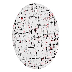 Red, White And Black Pattern Oval Ornament (two Sides) by Valentinaart