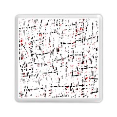 Red, White And Black Pattern Memory Card Reader (square)  by Valentinaart