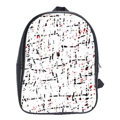 Red, White And Black Pattern School Bags (xl)  by Valentinaart