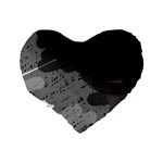 Black and gray pattern Standard 16  Premium Heart Shape Cushions Back