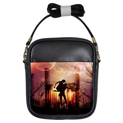 Dancing In The Night With Moon Nd Stars Girls Sling Bags by FantasyWorld7