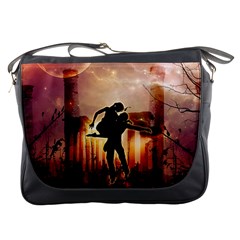 Dancing In The Night With Moon Nd Stars Messenger Bags by FantasyWorld7