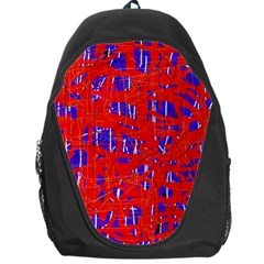 Blue And Red Pattern Backpack Bag by Valentinaart