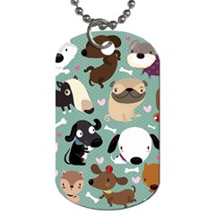 Dog Pattern Dog Tag (one Side) by Mjdaluz