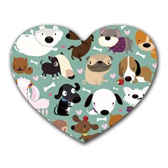 Dog Pattern Heart Mousepads by Mjdaluz