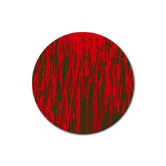 Red And Green Pattern Rubber Round Coaster (4 Pack)  by Valentinaart