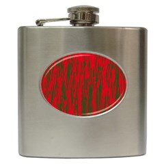 Red And Green Pattern Hip Flask (6 Oz)