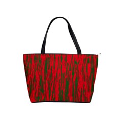 Red And Green Pattern Shoulder Handbags by Valentinaart