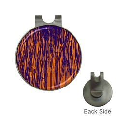 Blue And Orange Pattern Hat Clips With Golf Markers