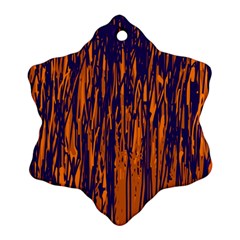 Blue And Orange Pattern Snowflake Ornament (2-side)