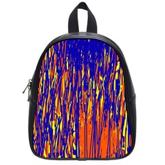 Orange, Blue And Yellow Pattern School Bags (small)  by Valentinaart