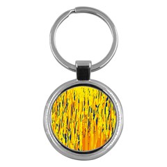 Yellow Pattern Key Chains (round)  by Valentinaart