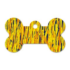 Yellow Pattern Dog Tag Bone (one Side) by Valentinaart