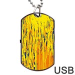 Yellow pattern Dog Tag USB Flash (One Side) Front