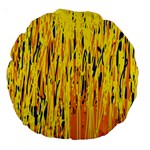 Yellow pattern Large 18  Premium Round Cushions Front