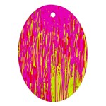 Pink and yellow pattern Ornament (Oval)  Front