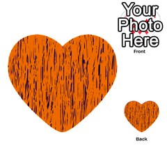 Orange Pattern Multi-purpose Cards (heart)  by Valentinaart